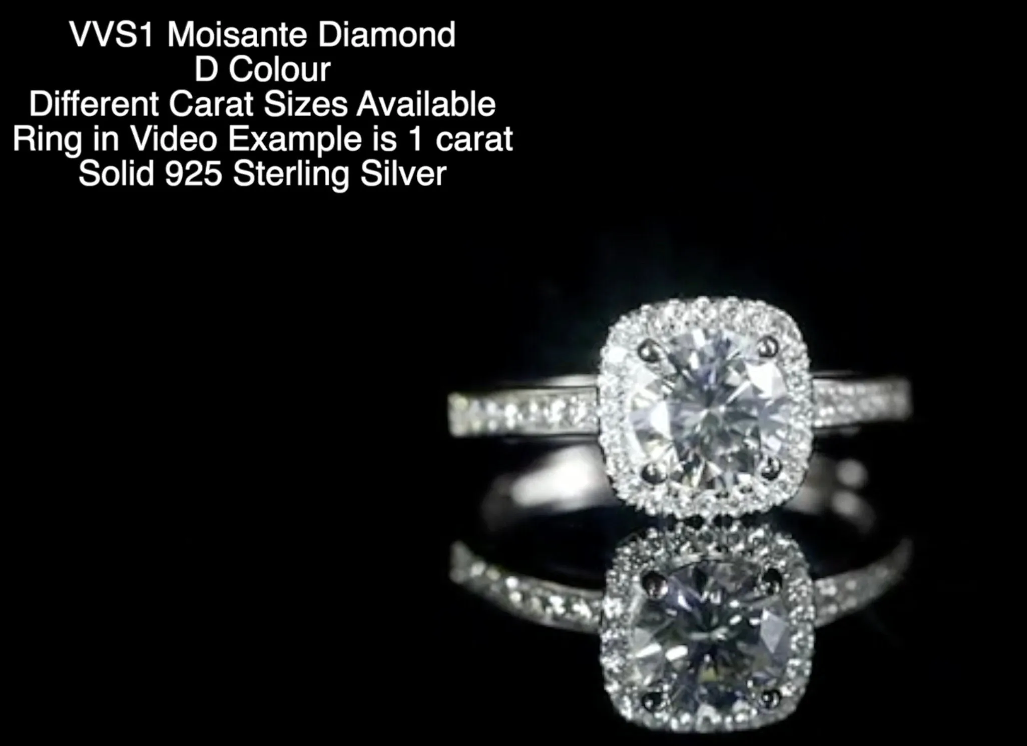 Moissanite Engagement Ring | 1ct | Womens Engagement Ring | Halo Wedding Ring | Moissanite Ring | Moissanite Rings | Womens Diamond Ring