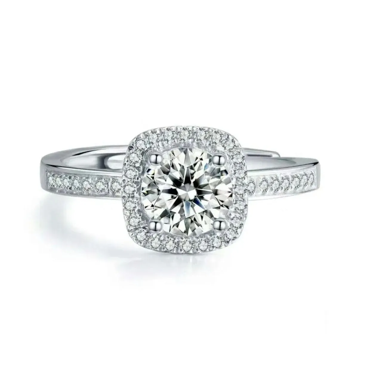 Moissanite Engagement Ring | 1ct | Womens Engagement Ring | Halo Wedding Ring | Moissanite Ring | Moissanite Rings | Womens Diamond Ring