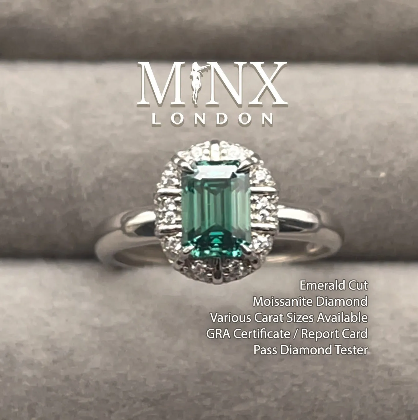 Moissanite Rings | Green Diamond Engagement Ring | VVS1 1.0 CT Ring | Emerald Engagement Ring | Green Emerald Wedding Ring | Moissanite Ring