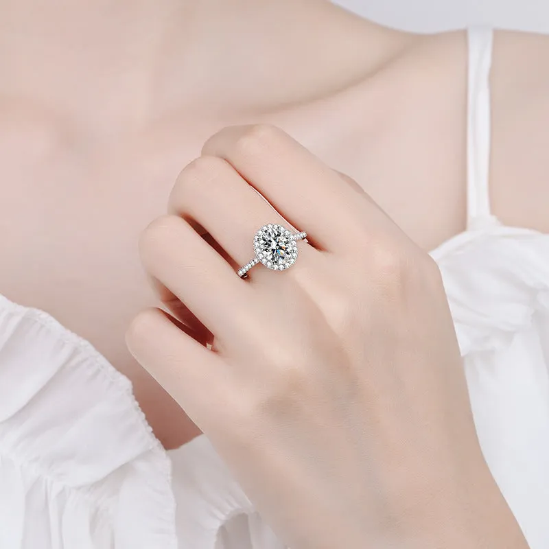 Moissanite Wedding Ring, Oval Cut Statement Ring-RM018