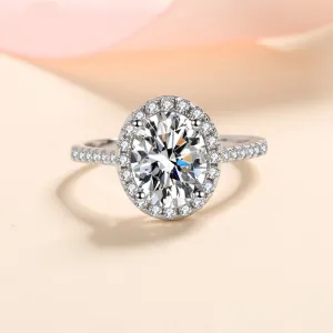 Moissanite Wedding Ring, Oval Cut Statement Ring-RM018