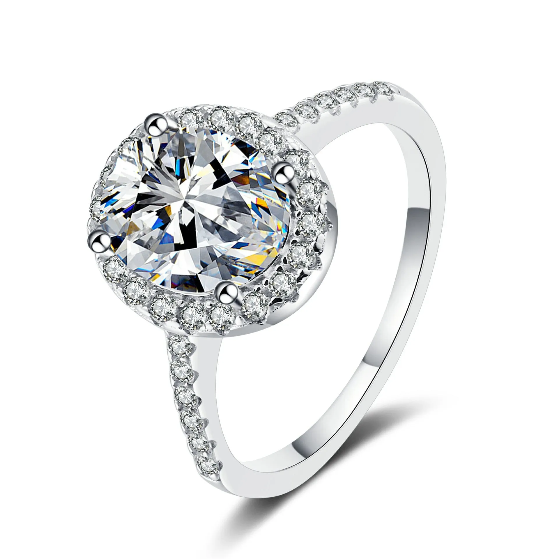 Moissanite Wedding Ring, Oval Cut Statement Ring-RM018