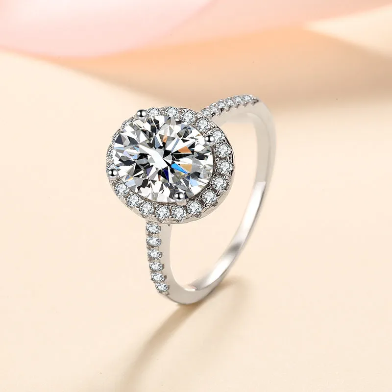 Moissanite Wedding Ring, Oval Cut Statement Ring-RM018