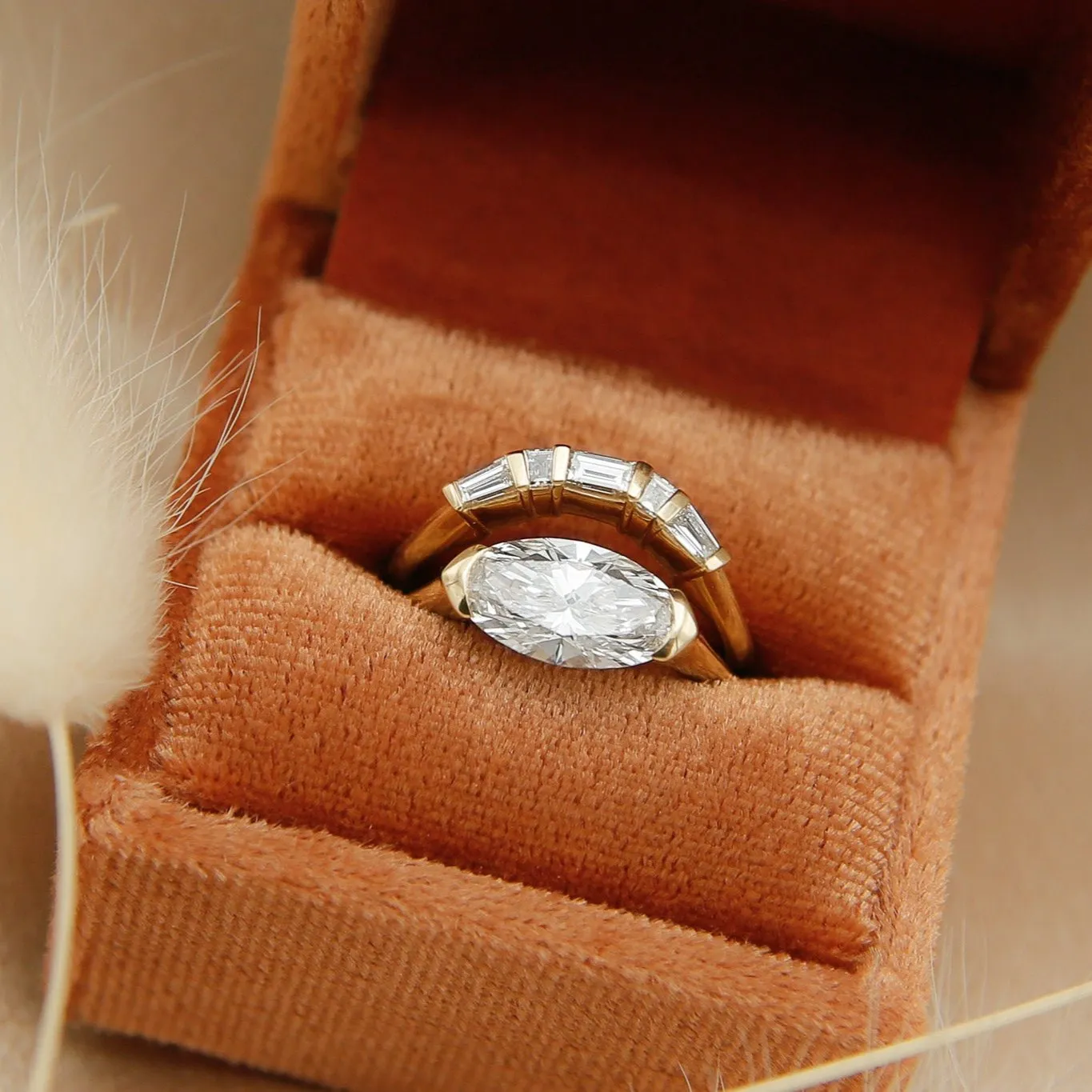 Molly | Contoured Baguette Wedding Band