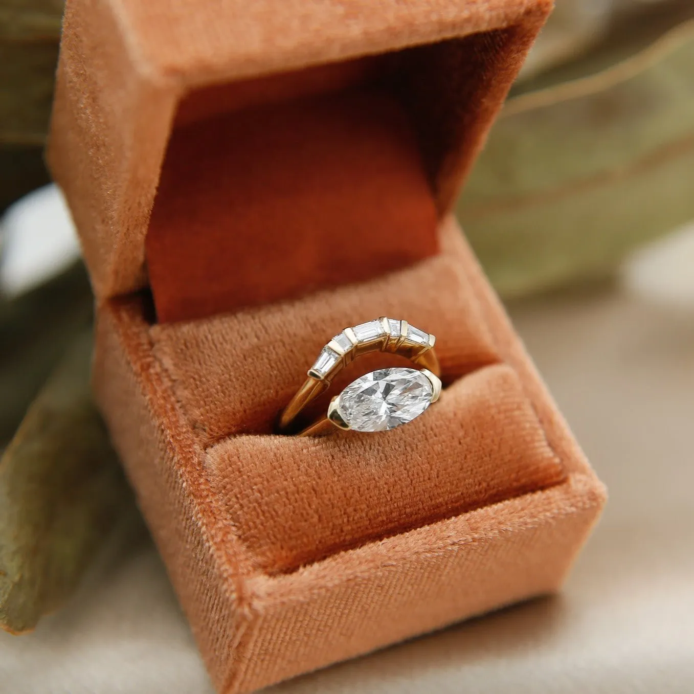 Molly | Contoured Baguette Wedding Band