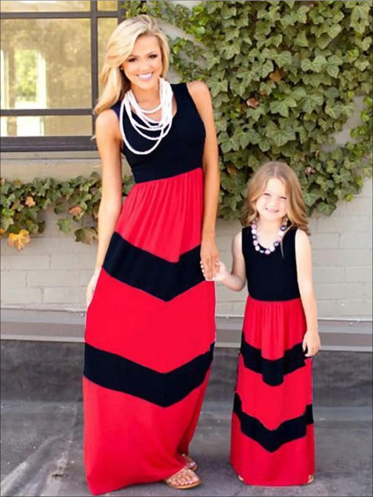 Mommy and Me Striped Boho Halter Dress