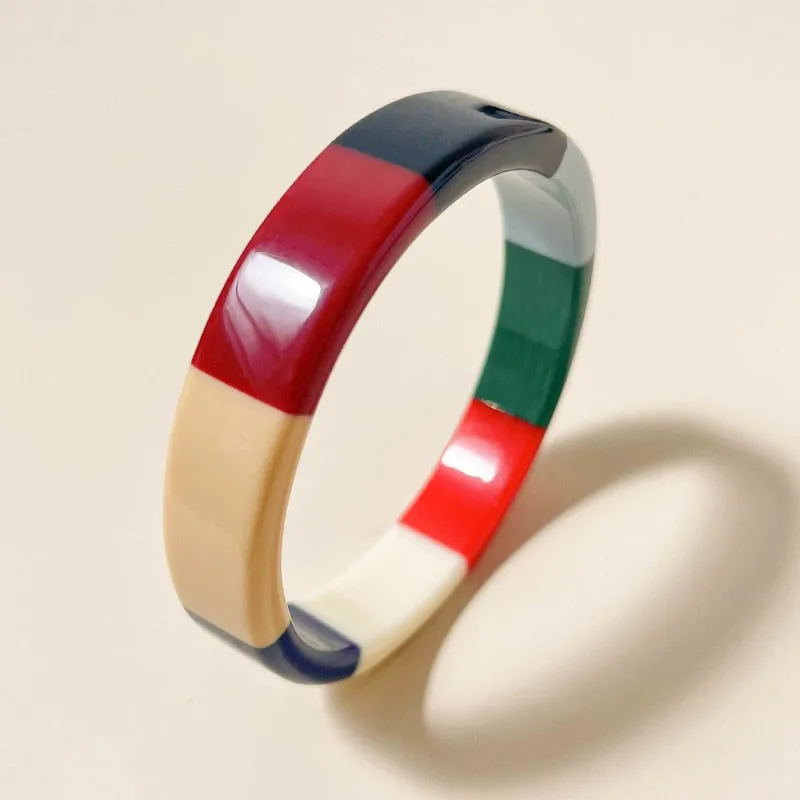Multi Color Bangle Resin Bracelets - 3 Colors