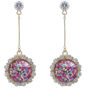 Multicolor Confetti Vertical Bar Drop Earrings
