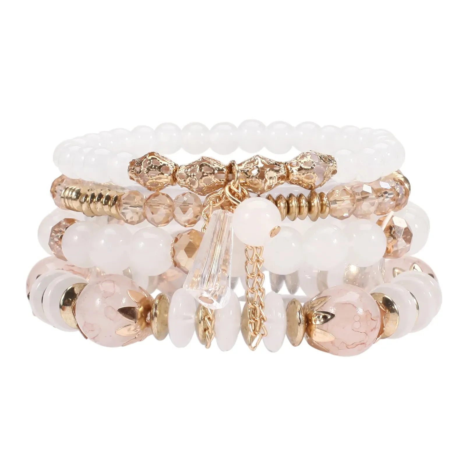 Multilayered Stackable Bead Bracelets for Women's