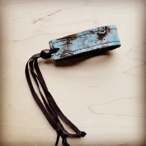 Narrow Cuff Adjustable Ties in Turquoise Metallic