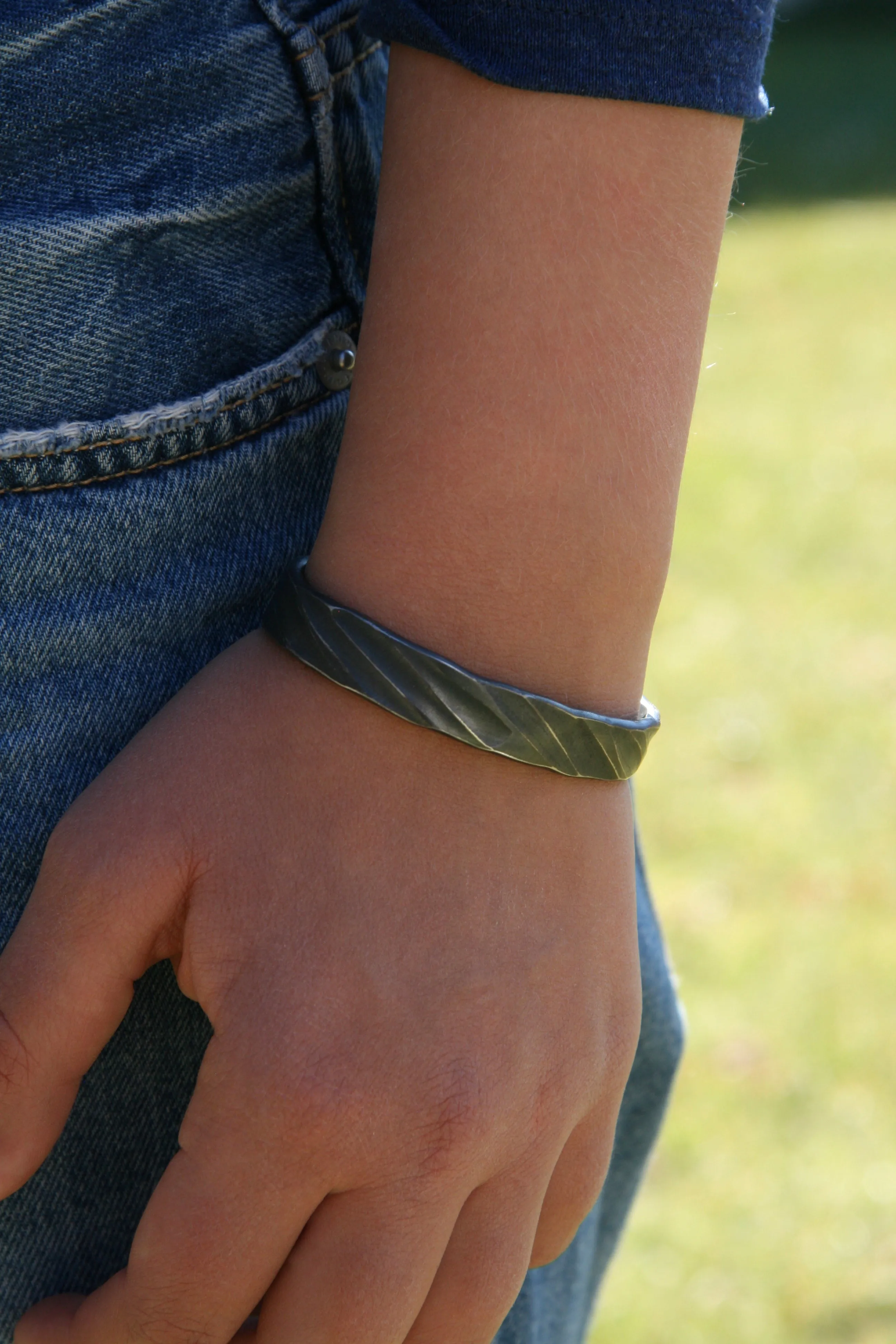 Narrow Rope Steel Cuff