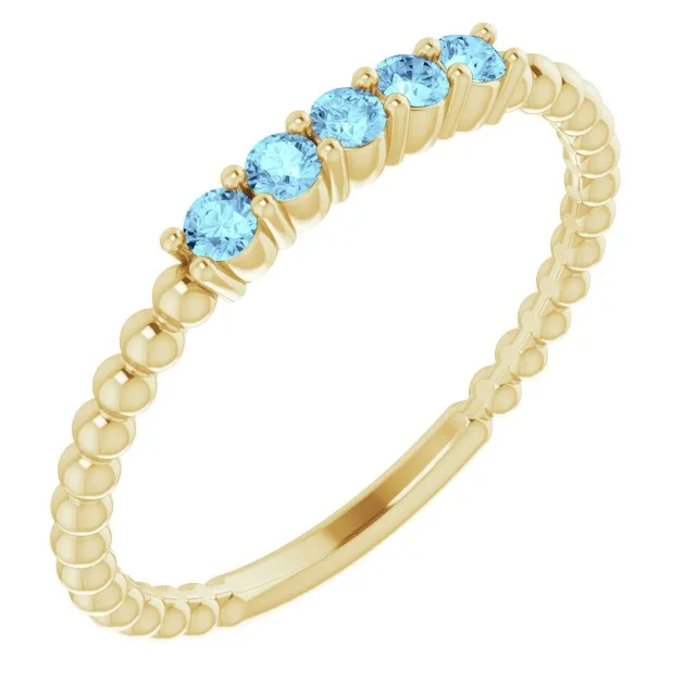 Natural Aquamarine Stackable Ring