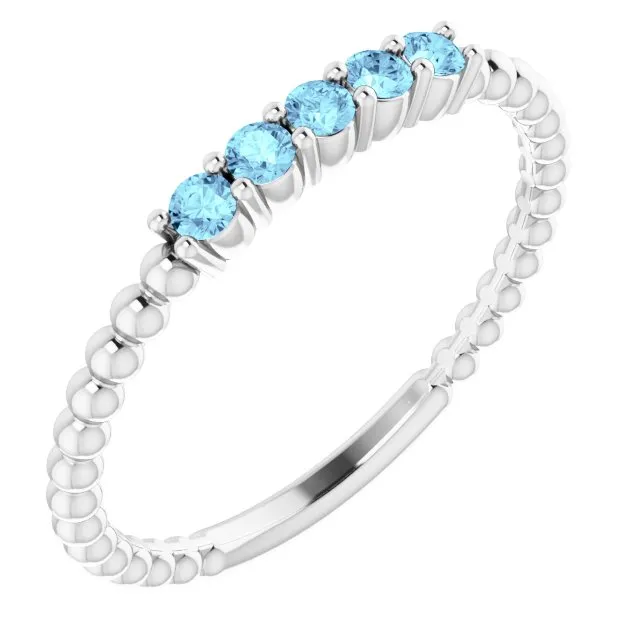 Natural Aquamarine Stackable Ring