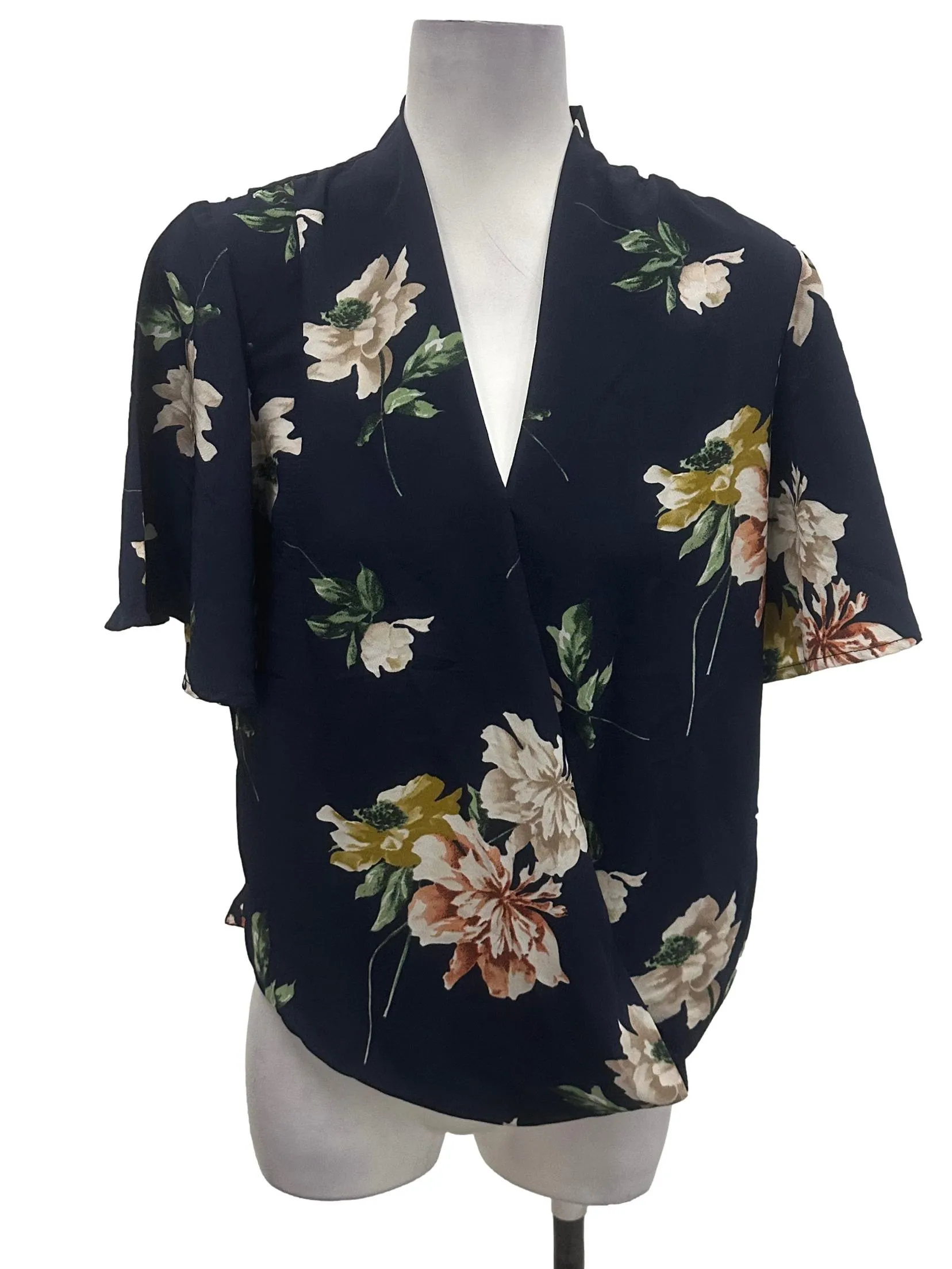 Navy Floral Top