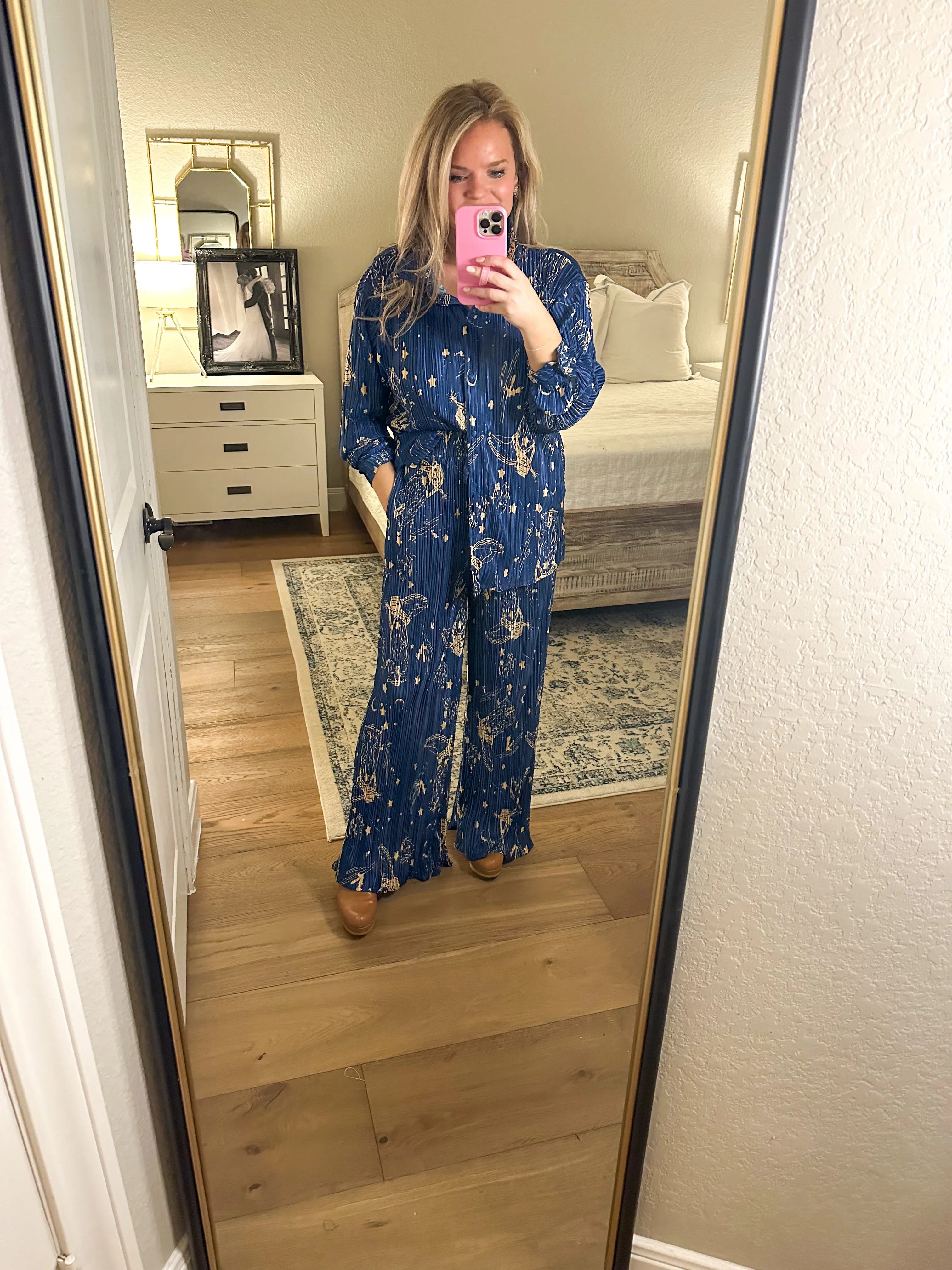 Navy Pleated Rodeo Set