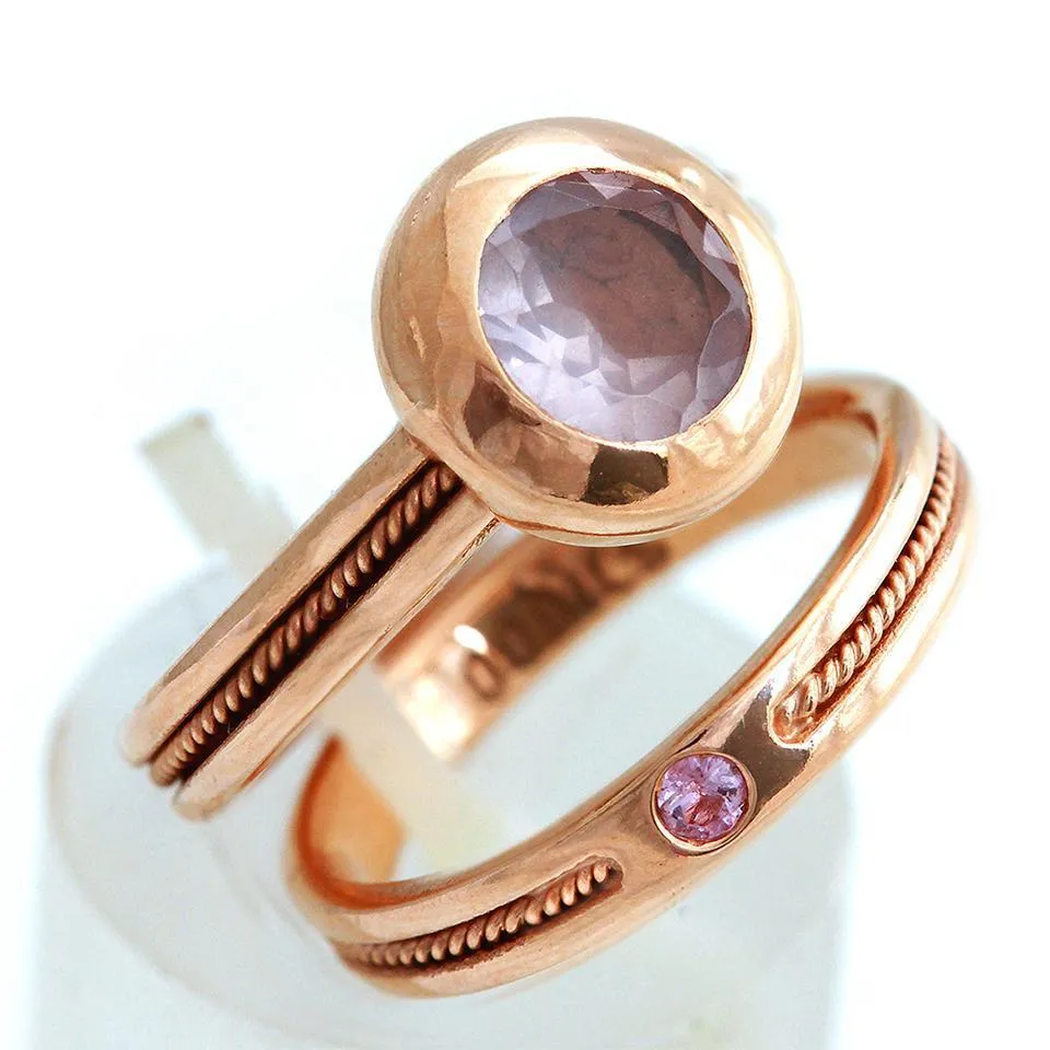 Neto - Amethyst engagement ring- stacking filigree ring