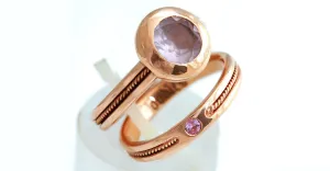 Neto - Amethyst engagement ring- stacking filigree ring