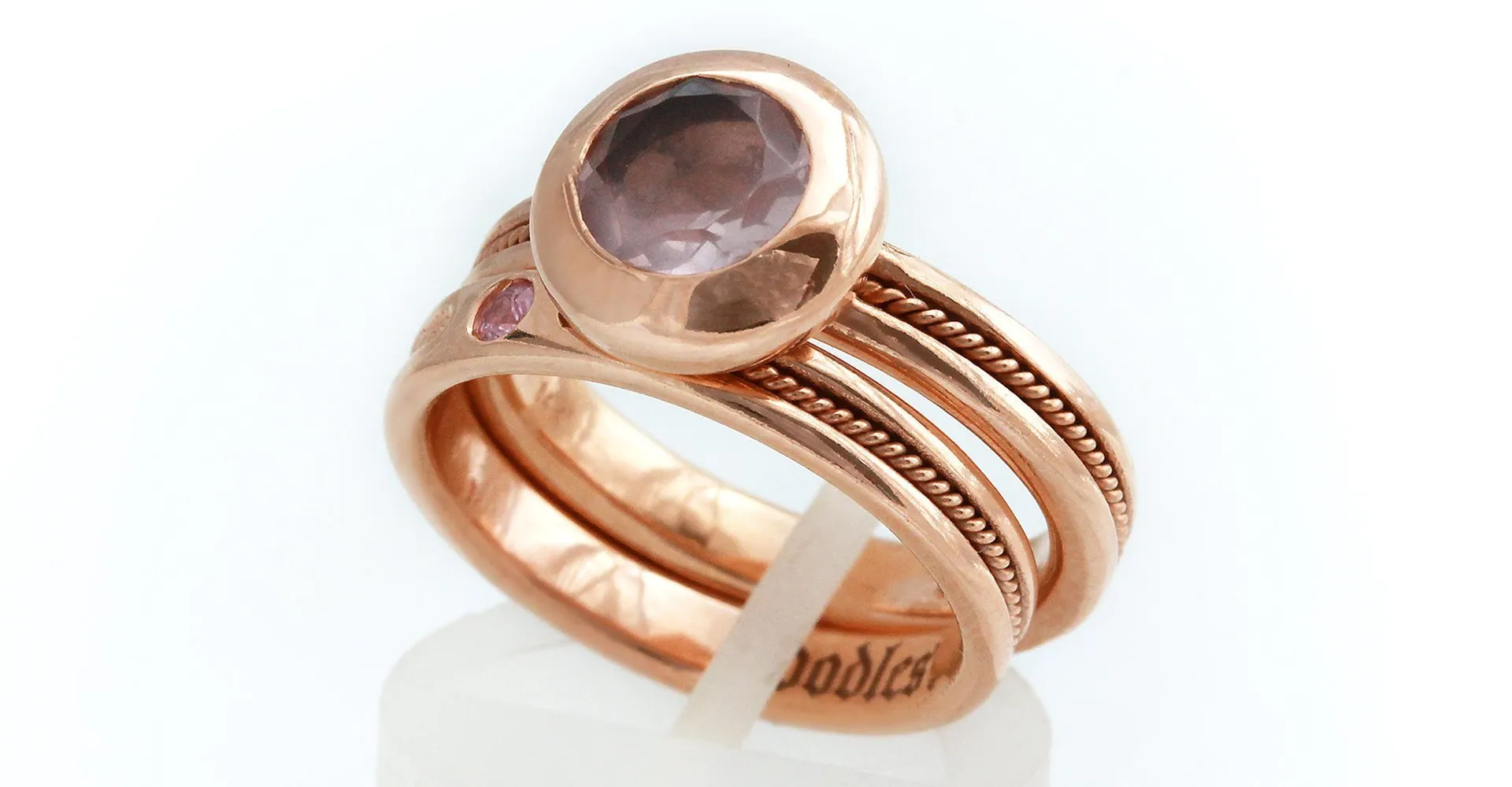 Neto - Amethyst engagement ring- stacking filigree ring