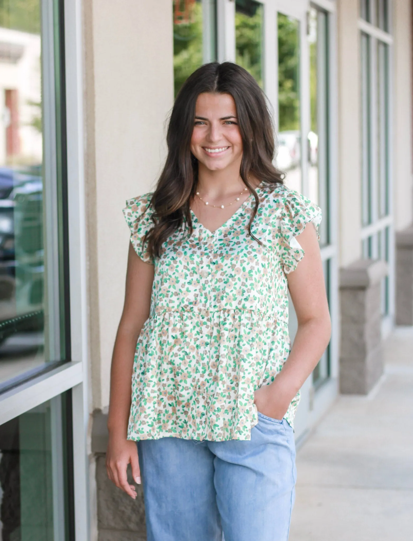Neutral Era Floral Blouse