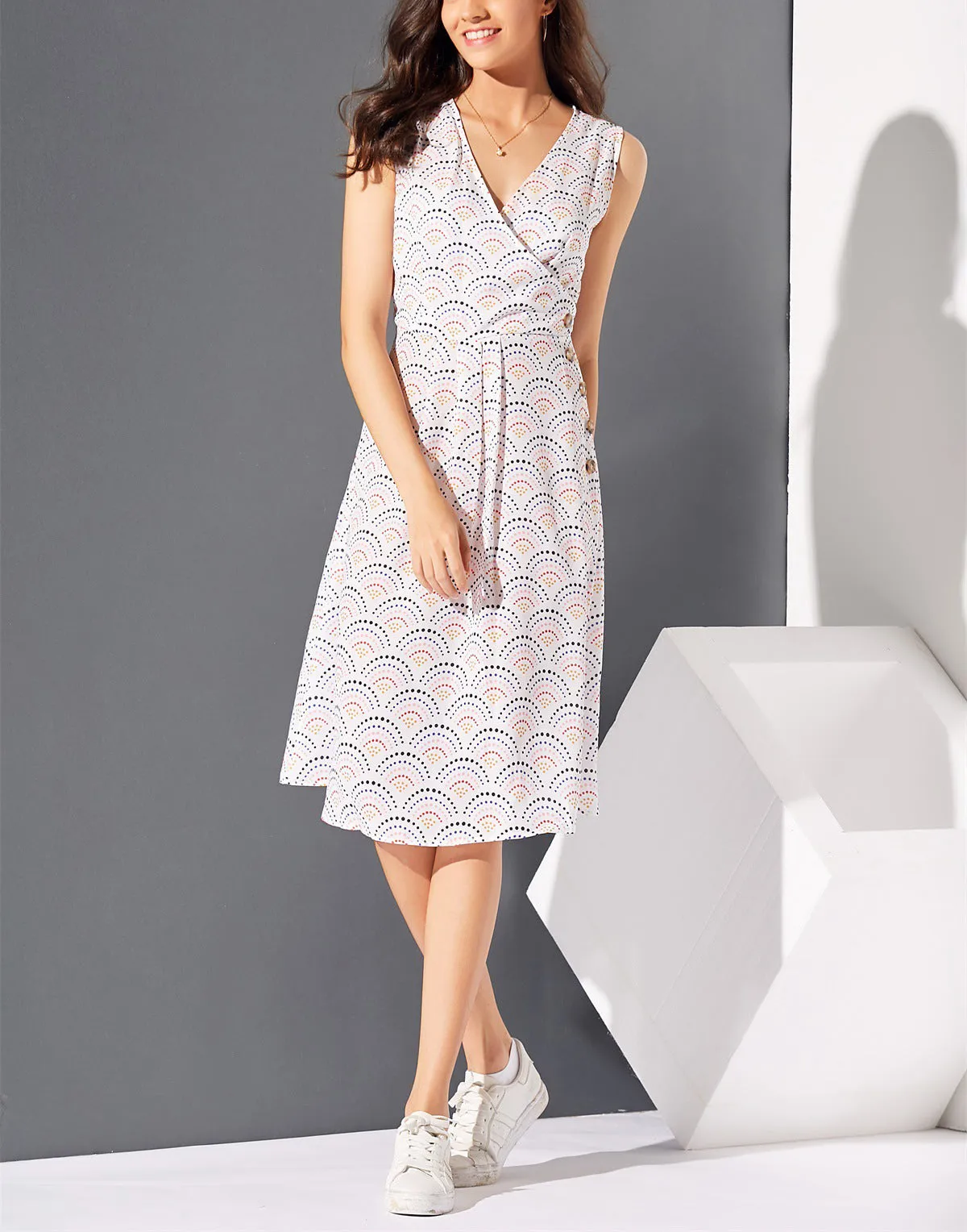 New Polka Dot Printed Bohemian Dress