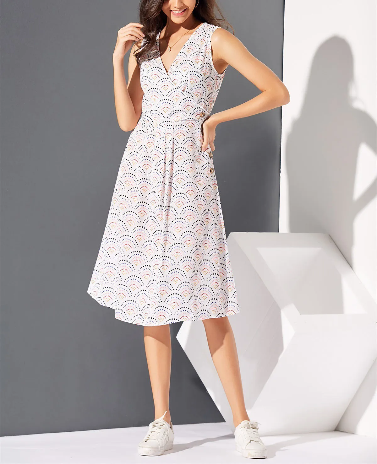 New Polka Dot Printed Bohemian Dress
