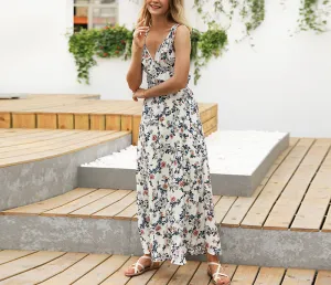 New Sexy Long Skirt Halter Print Dress