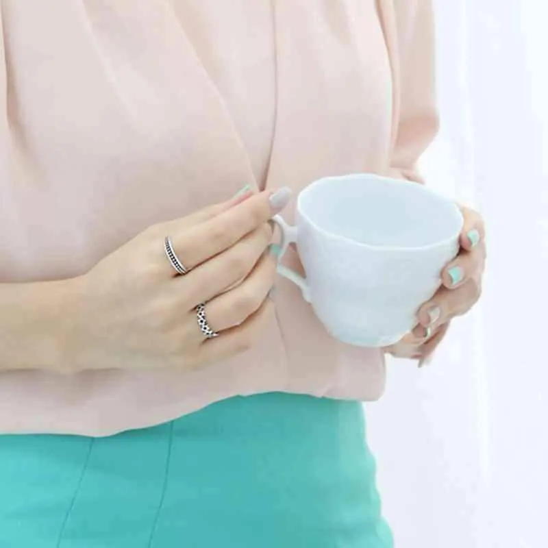 New Women Real 925 Sterling Silver Ring Open Adjustable Finger Ring with Stars Vintage Style Gift to Girls