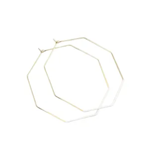 Octagon Metal Hoop Earrings