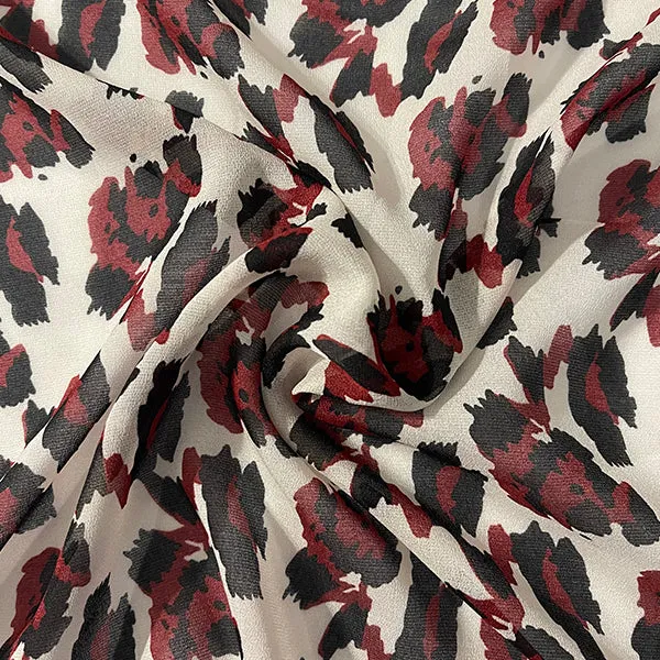 Off White Multi Chiffon Print Fabric