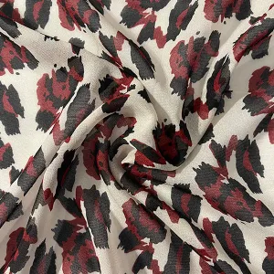 Off White Multi Chiffon Print Fabric