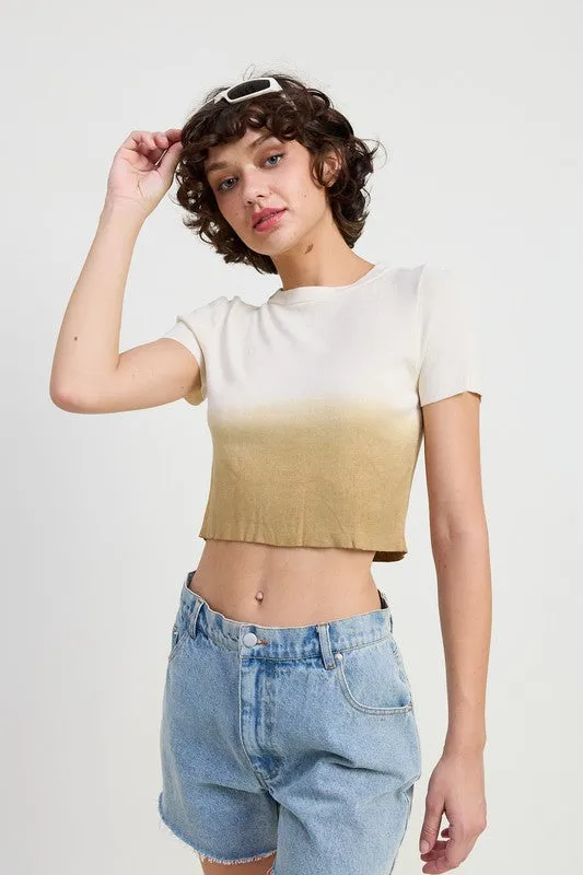 Ombré Crew Crop Top