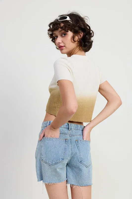 Ombré Crew Crop Top