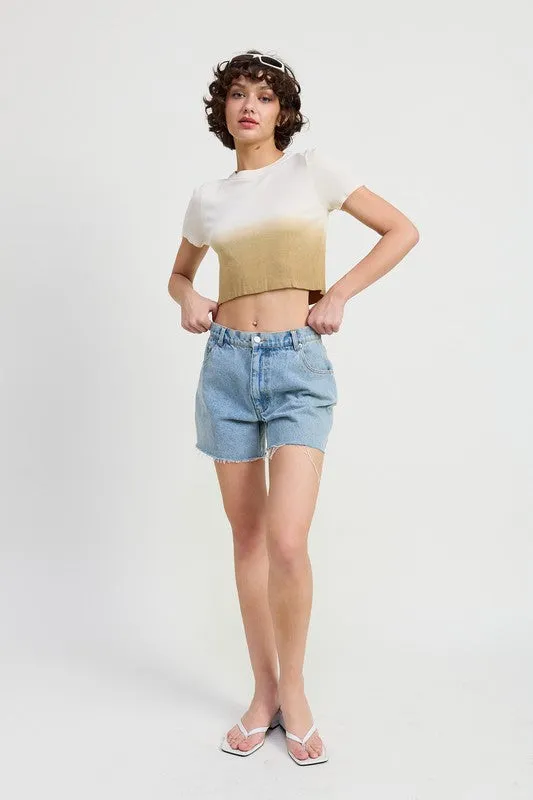 Ombré Crew Crop Top