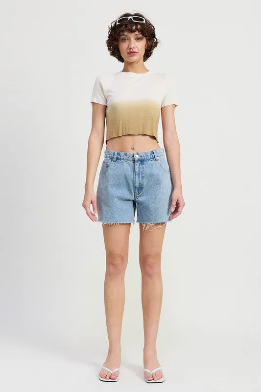 Ombré Crew Crop Top