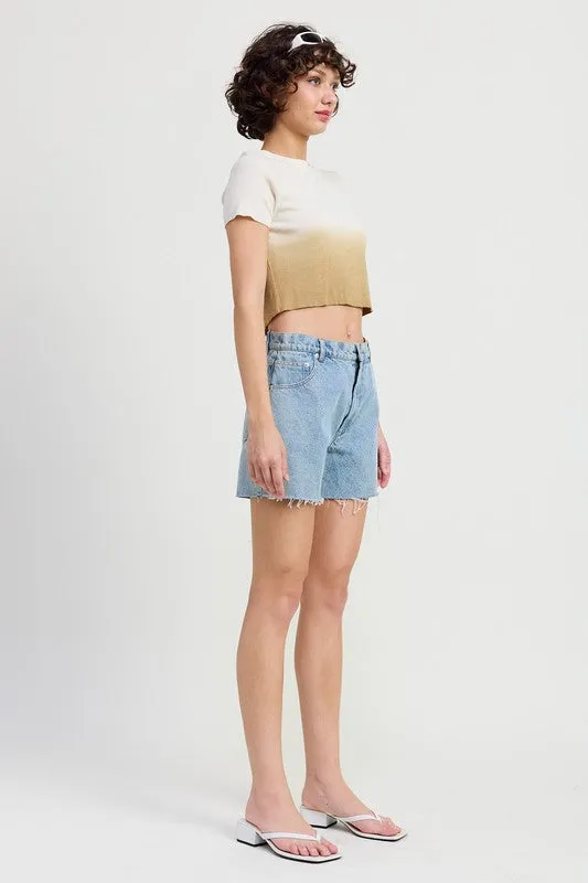 Ombré Crew Crop Top