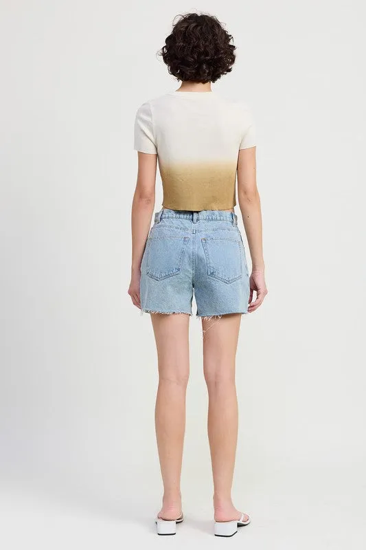 Ombré Crew Crop Top