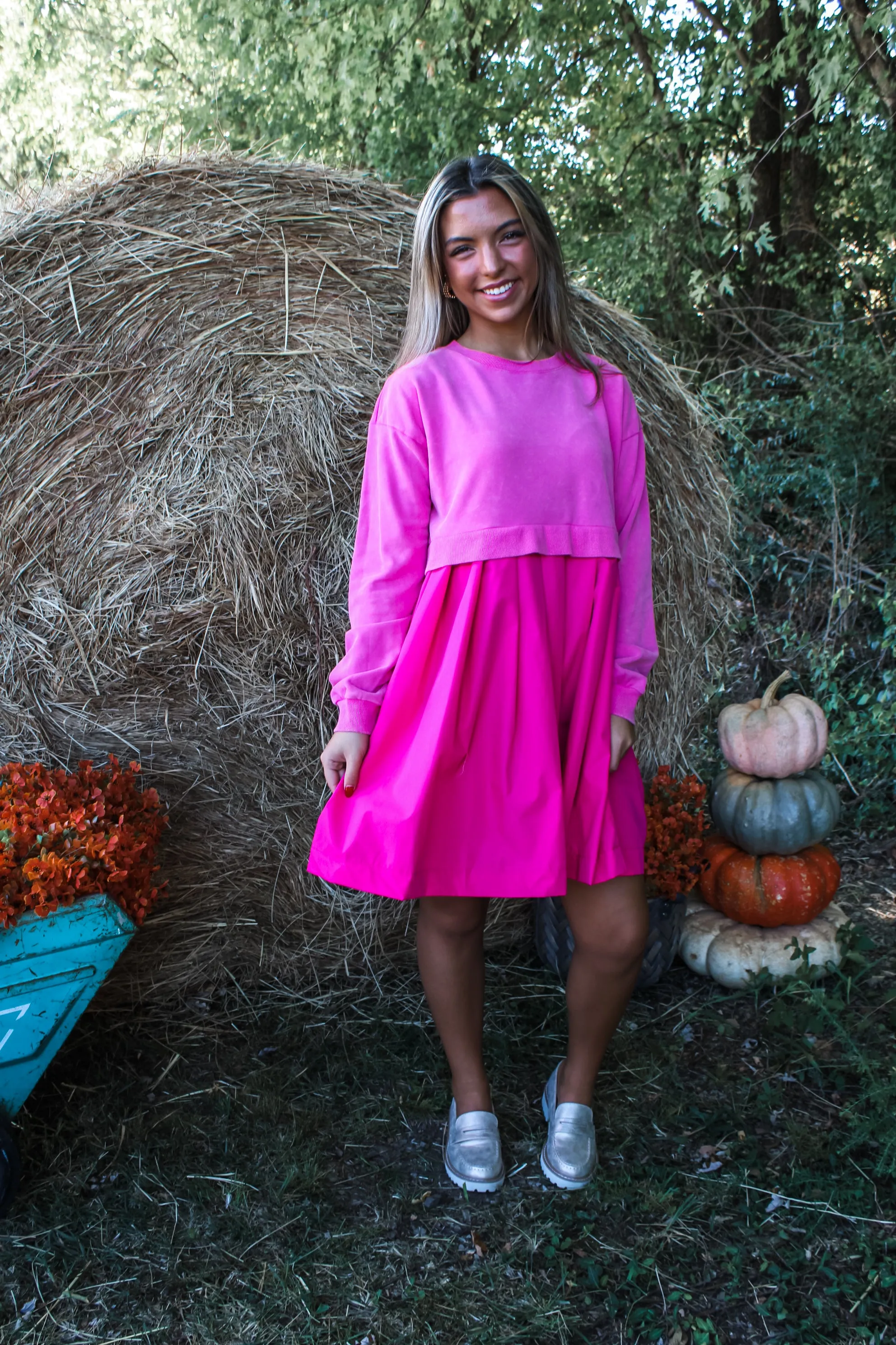 On Wednesdays We Wear Pink Pleated Dress