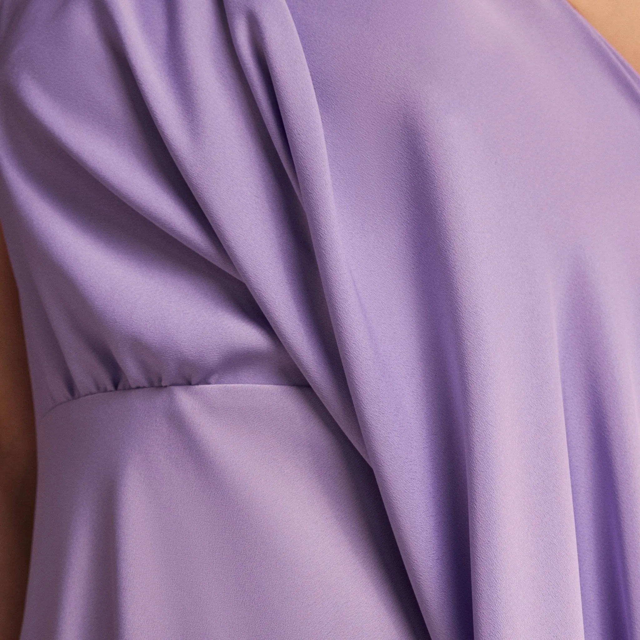 One Shoulder Draped A-line Midi Dress