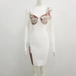 One Shoulder Rayon Bandage Dress Party Bodycon Dress Vestidos