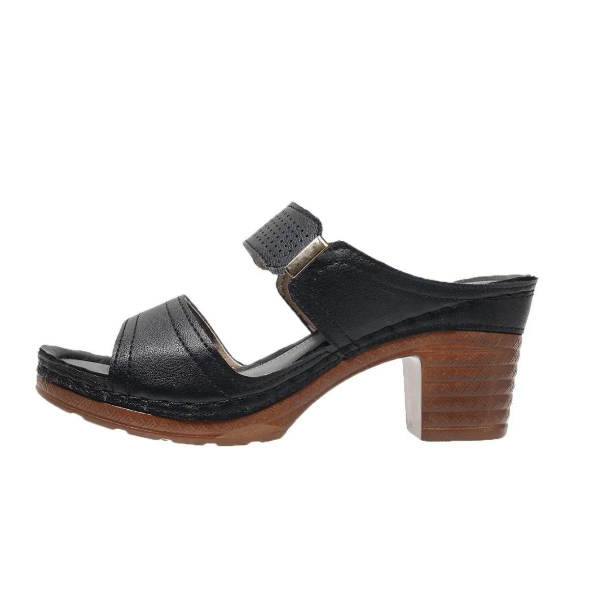 Open Toe Block Heels Sandals