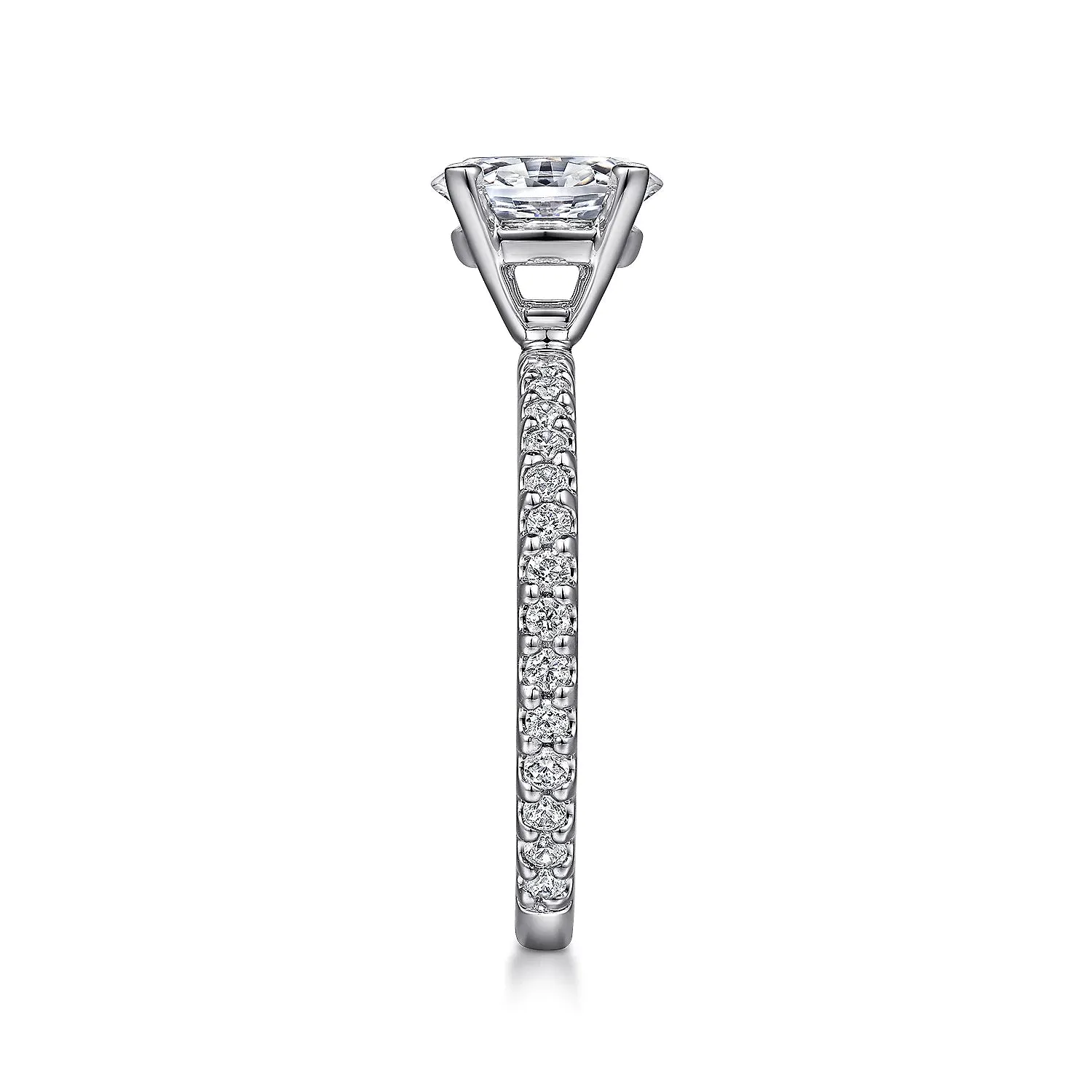 Oval Straight Style Diamond Engagement Ring Mounting