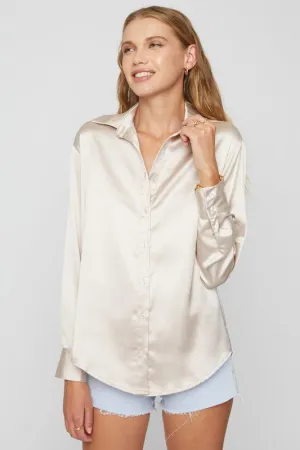 OVERSIZED DULL SATIN BUTTONDOWN SHIRT
