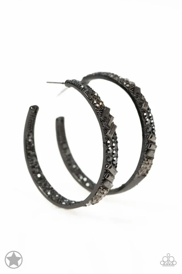 Paparazzi Blockbuster Earrings - GLITZY By Association - Black