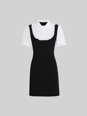 Patchwork Shirt Knit Dress