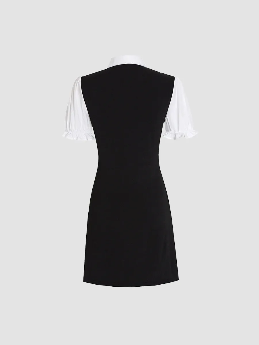 Patchwork Shirt Knit Dress