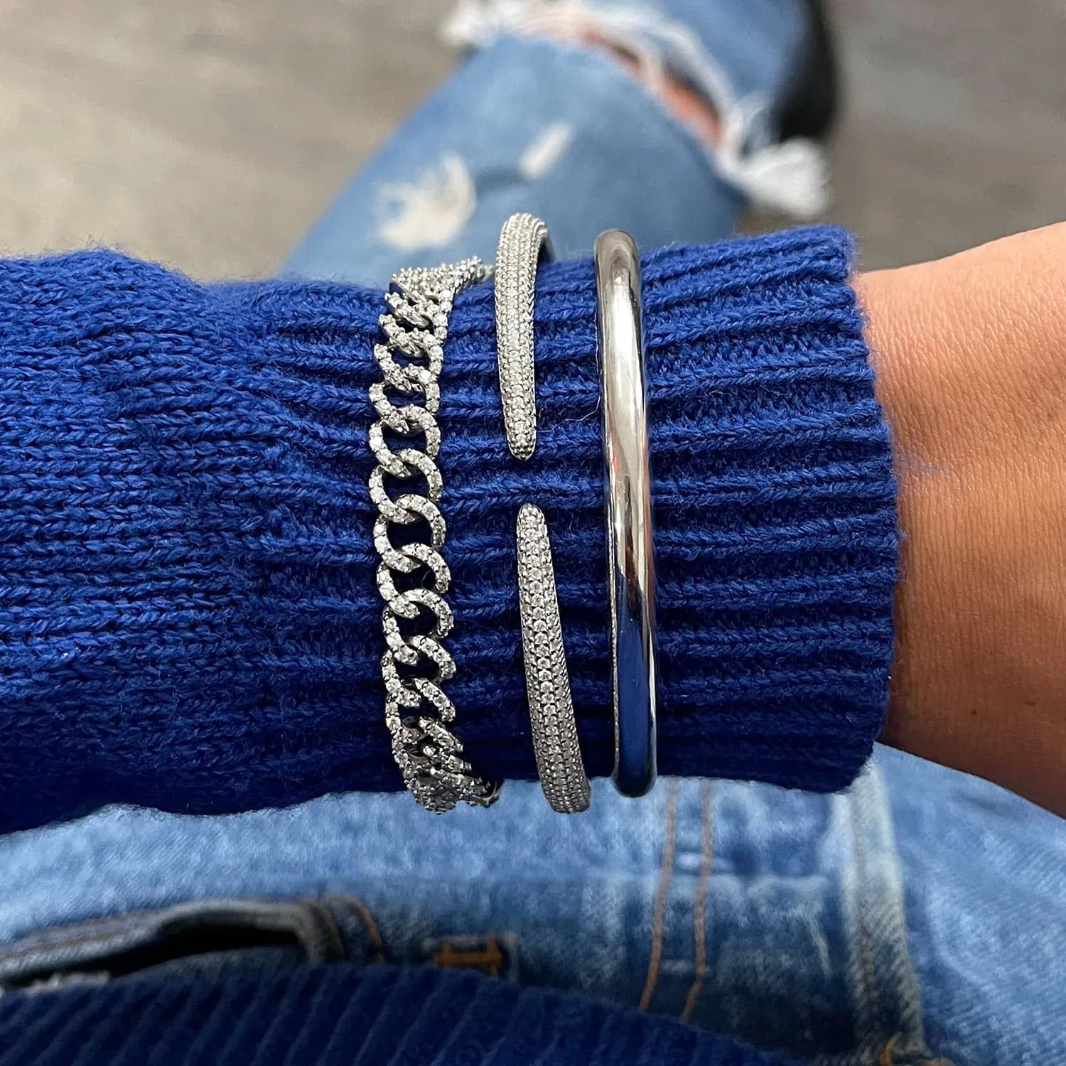 Pavé Claw Bangle