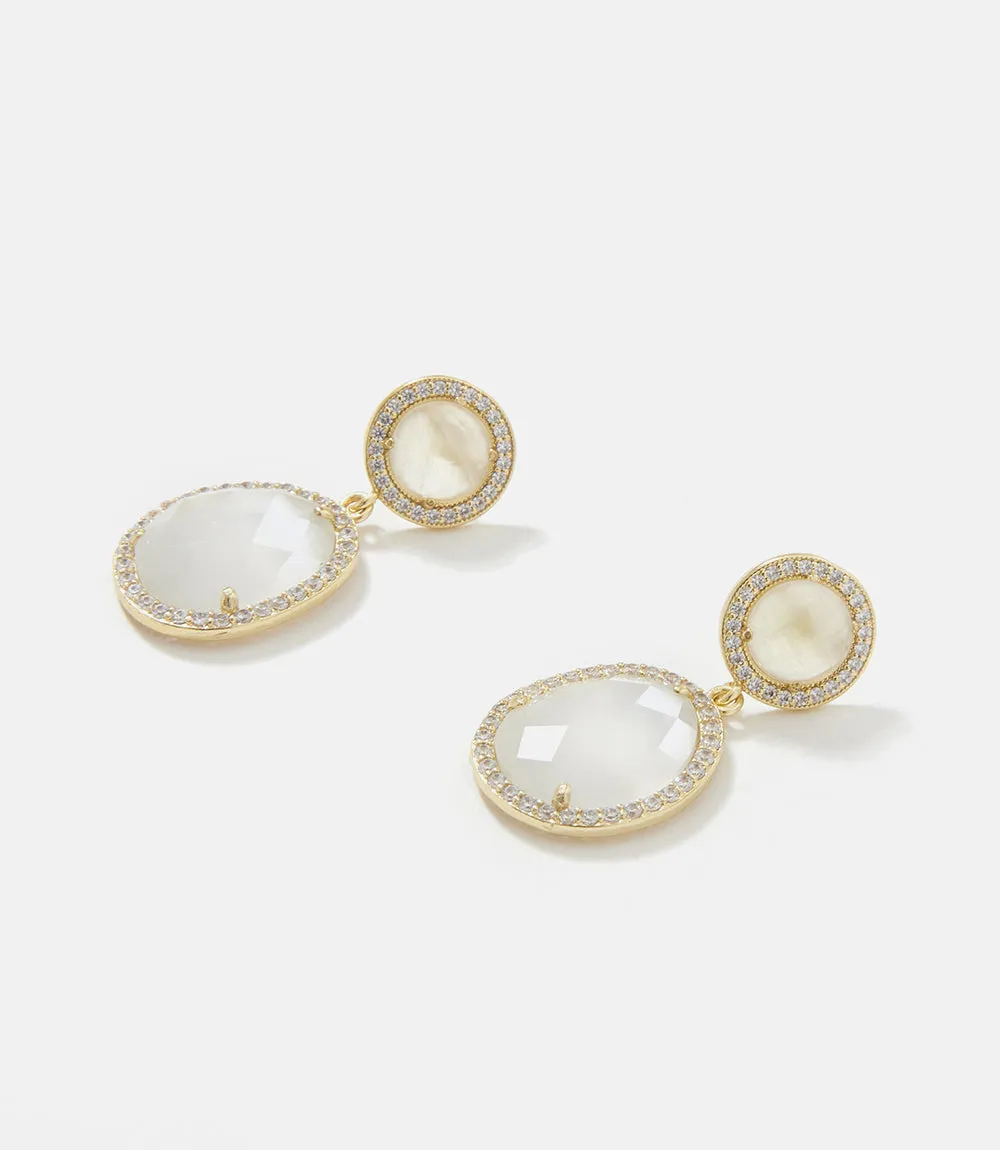 Pavé Double Drop Earrings