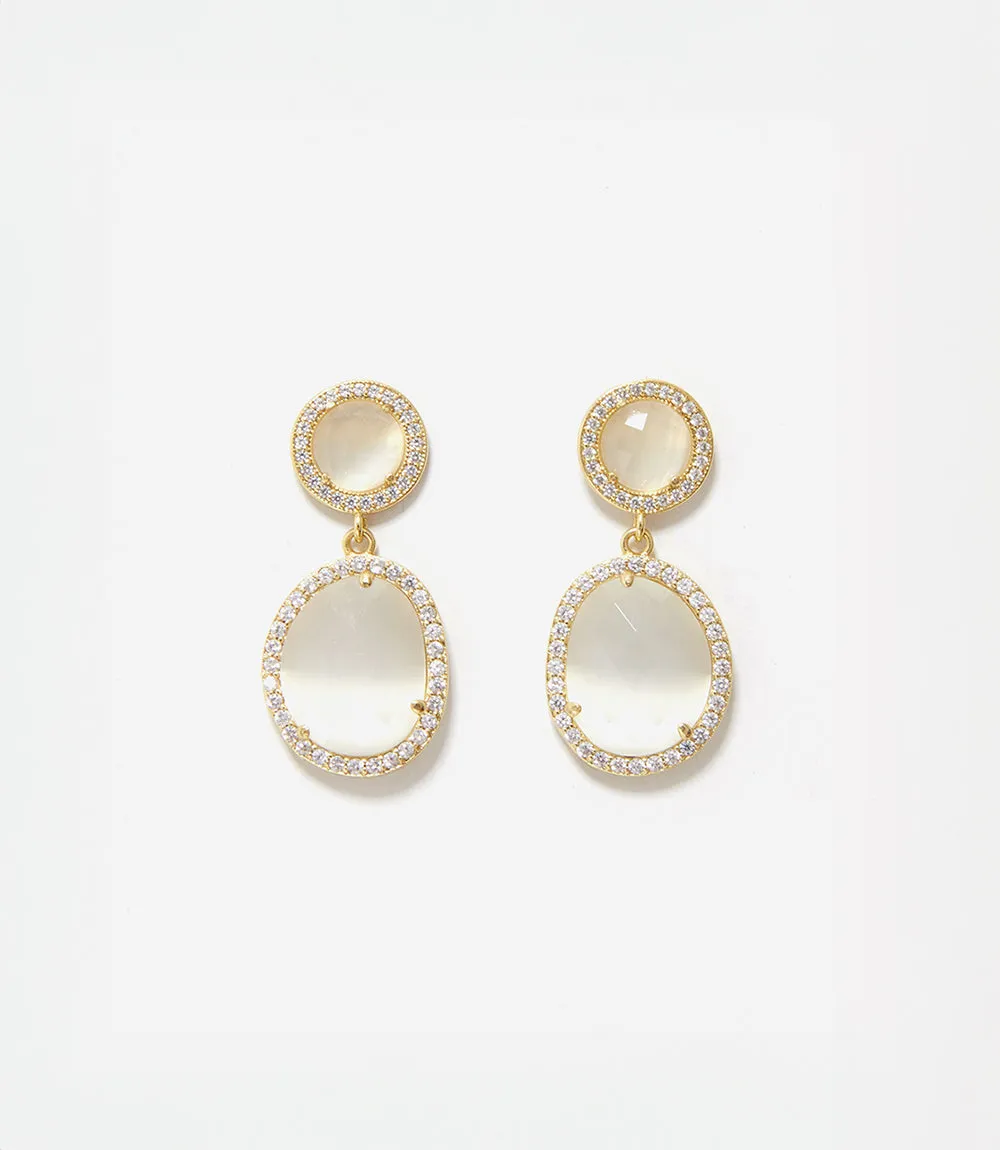 Pavé Double Drop Earrings