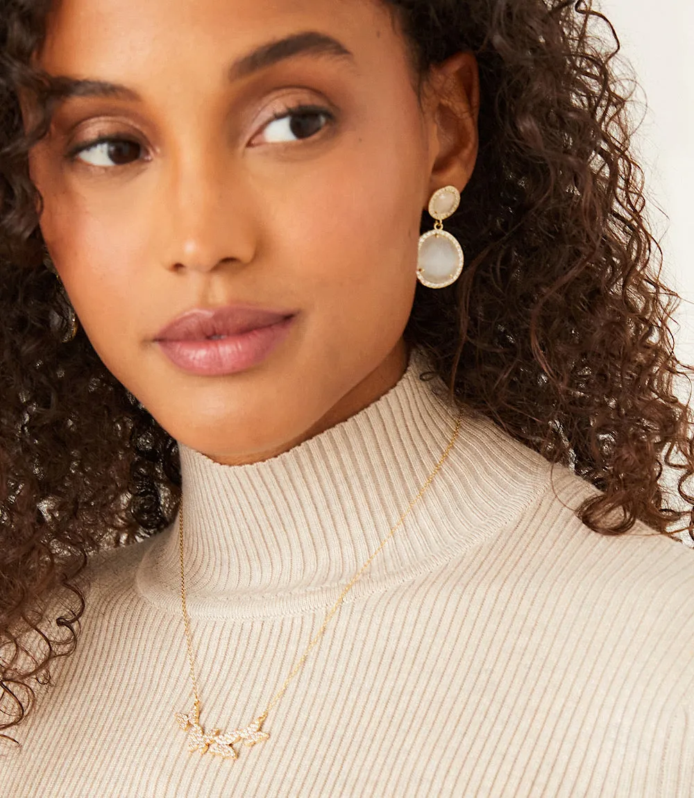 Pavé Double Drop Earrings