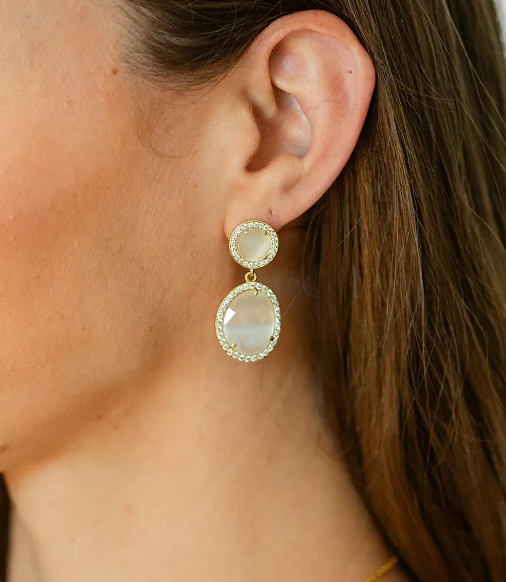 Pavé Double Drop Earrings